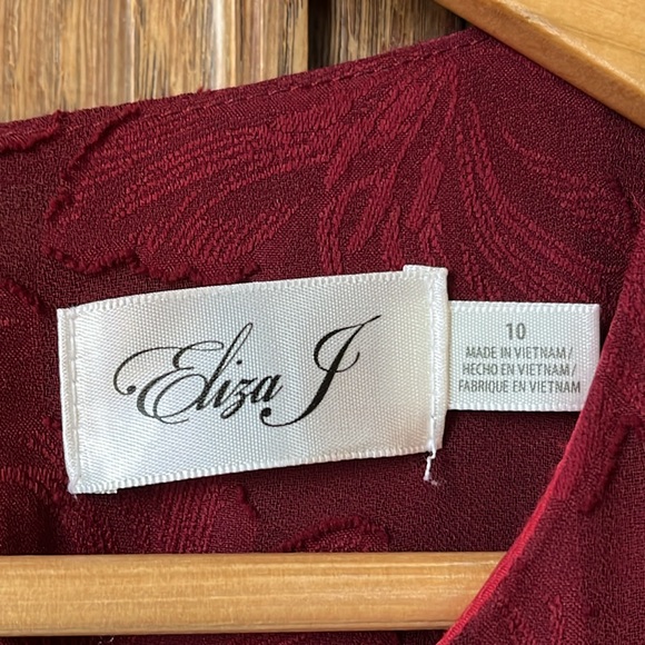 Eliza J Floral Burnout Long Sleeve Fit & Flare Dress NWT - Picture 9 of 13